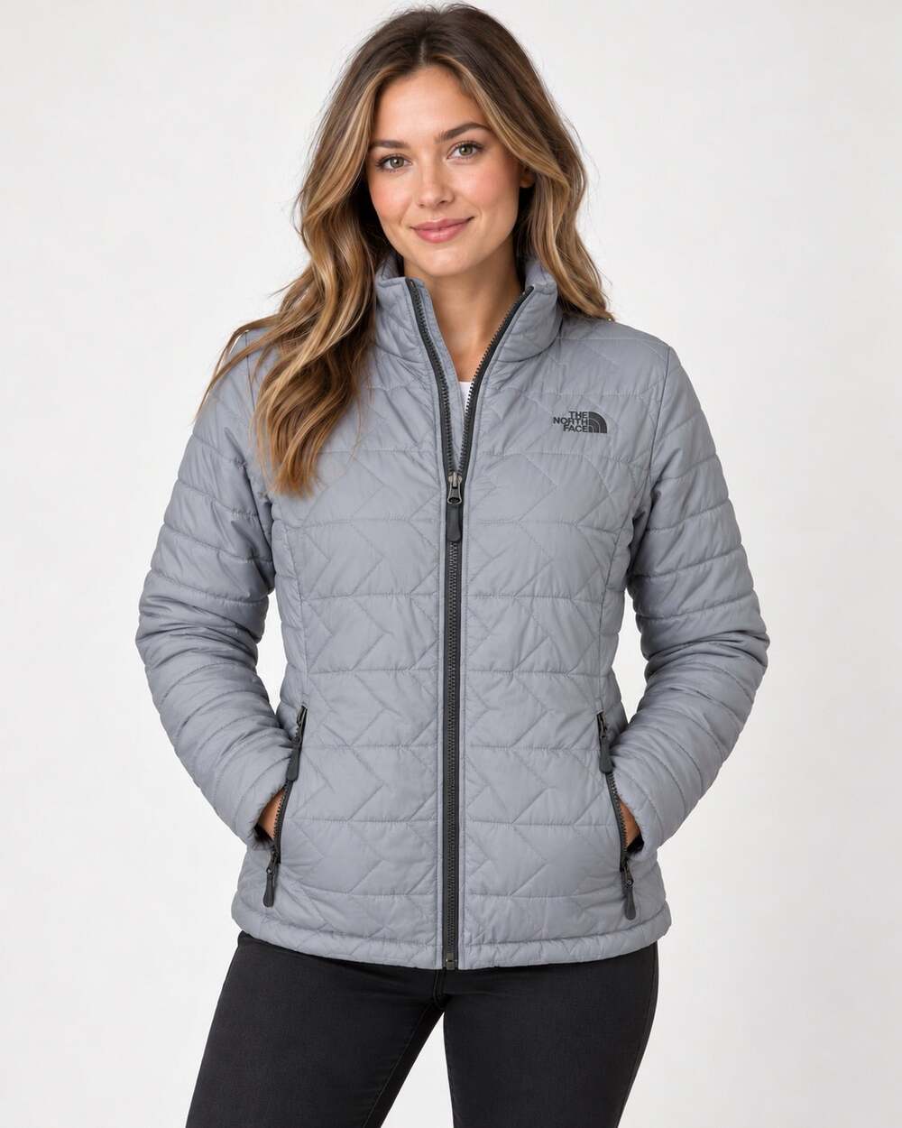 The North Face Tamburello Gray Quilted Insulated Jacket Women's Medium